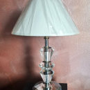 Lampada in cristallo sfaccettato e molato a tulipano in stile Art Deco