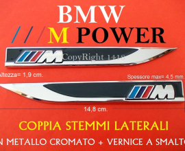 COPPIA STEMMI LATERALI FIANCATE PER BMW M POWER