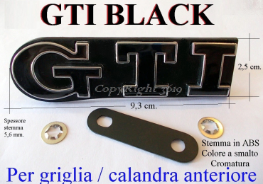 VOLKSWAGEN VW GTI BLACK STEMMA ANTERIORE GRIGLIA FRONTALE