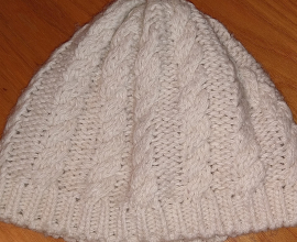 Cappello a berretto per donna color ecrù