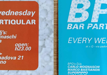 2 flyer Bar Partiqular BPQ presso Q Club Milano
