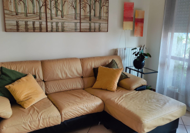 Divano in pelle  Dondi Salotti a tre posti con chaise longue