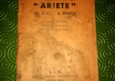 LIBRETTO USO D’EPOCA MOTOSCOOTER ARIETE 150CC