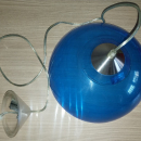 Lampadario moderno tondo, blu trasparente