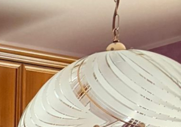 LAMPADARIO VETRO + 2 BAJOUR