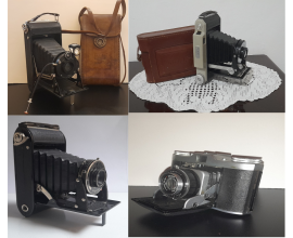 Macchine fotografiche a soffietto anni 30/50, buone condizioni.