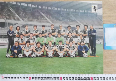 Foto cartolina (postcard) formazione Juventus 1980/81