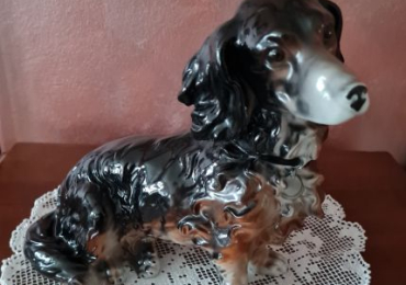 Cane Bassotto Antica Figurina anni ’40 in porcellana marchiata Kunstporzellan Germania .