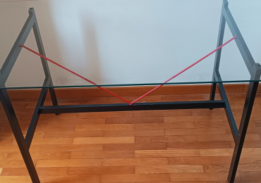 Tavolo Vetro e Acciaio stile Asnago Vender (160×75 cm) – Bicolore