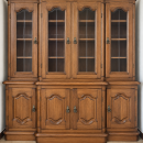 Libreria credenza-vetrina artigianale in Noce Tanganica